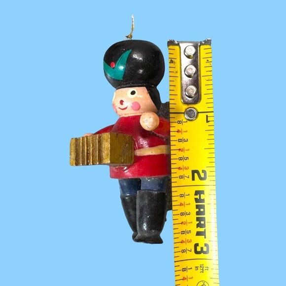 Vintage Wooden Christmas Ornaments Set 9 Hand-Painted Santa Snowman Soldier Joy - Picture 4 of 12